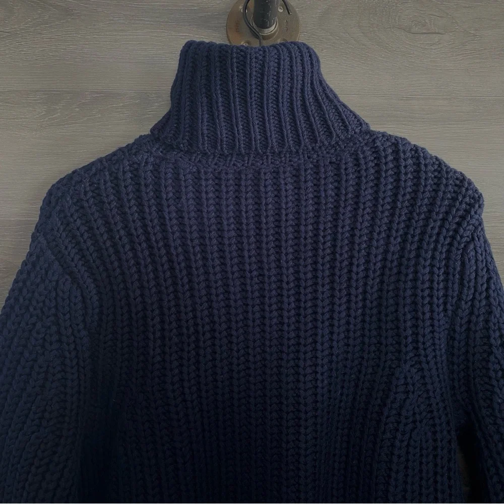 Tory Sport Merino Chevron Chunky Turtleneck Sweater - Picture 11 of 14